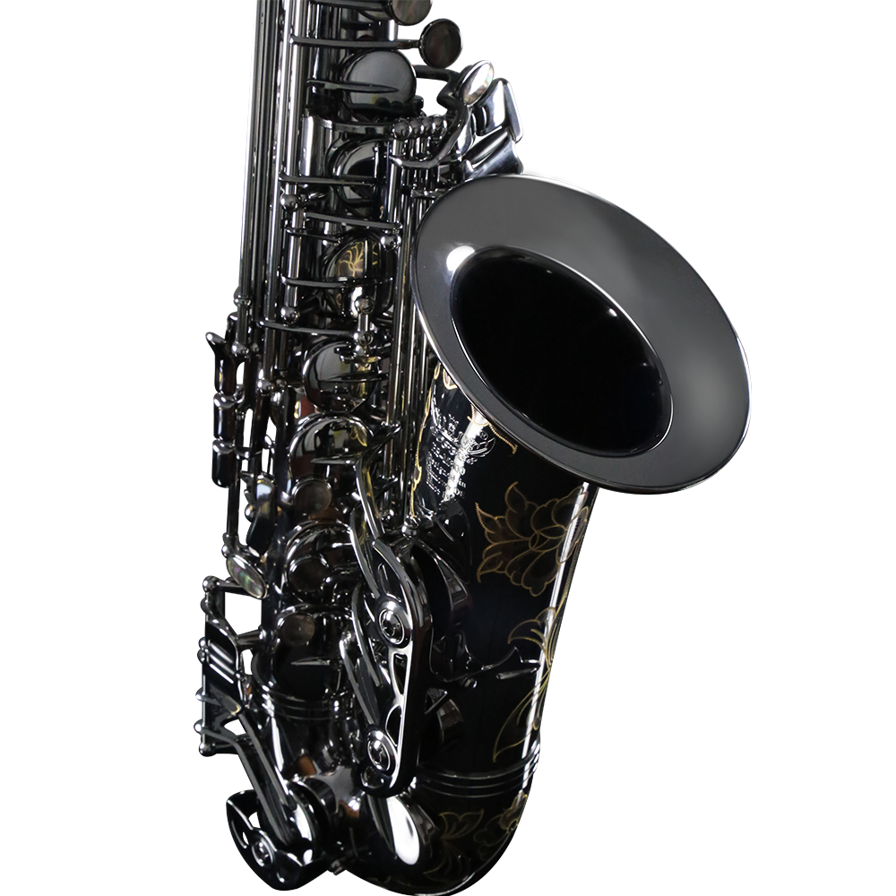 ROFFEE Original Import Professional Performance Level Alto Brass Black Nickel Gold Eb Tone Saxophone