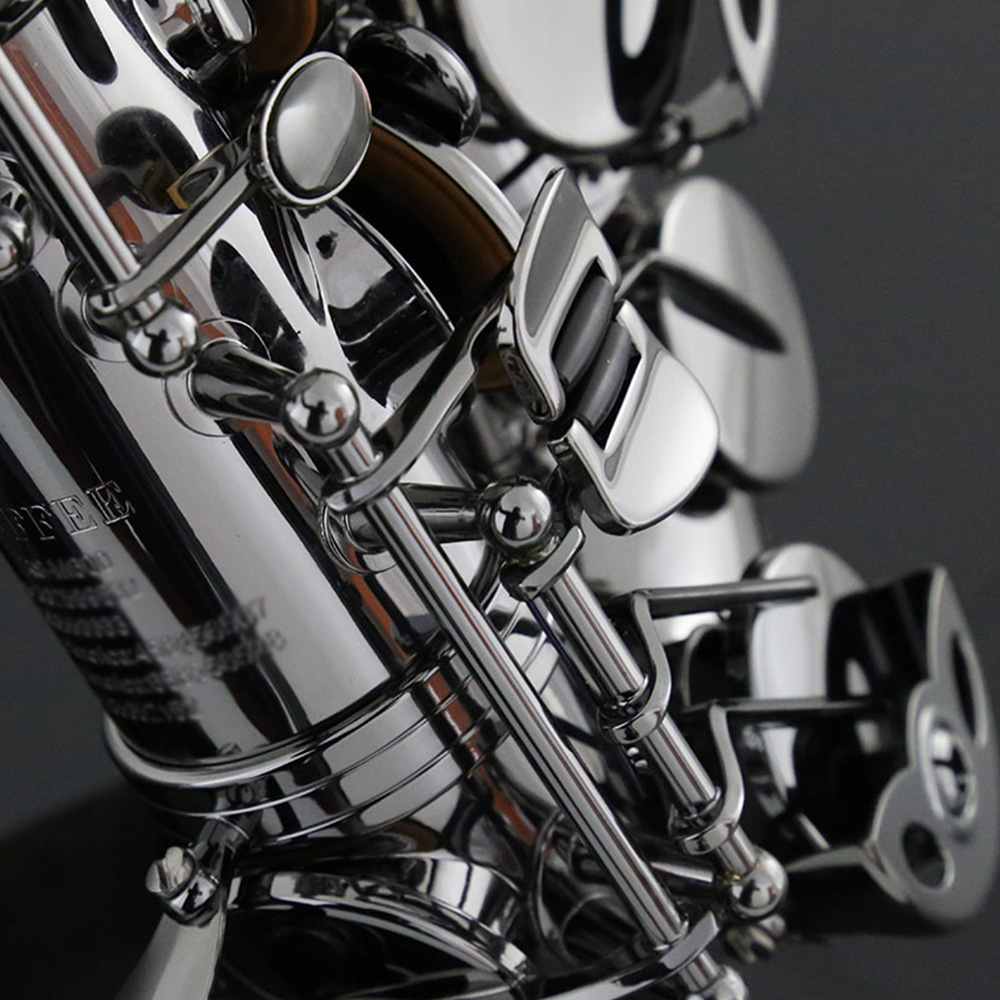 ROFFEE Original Import Professional Performance Level Alto Brass Black Nickel Gold Eb Tone Saxophone
