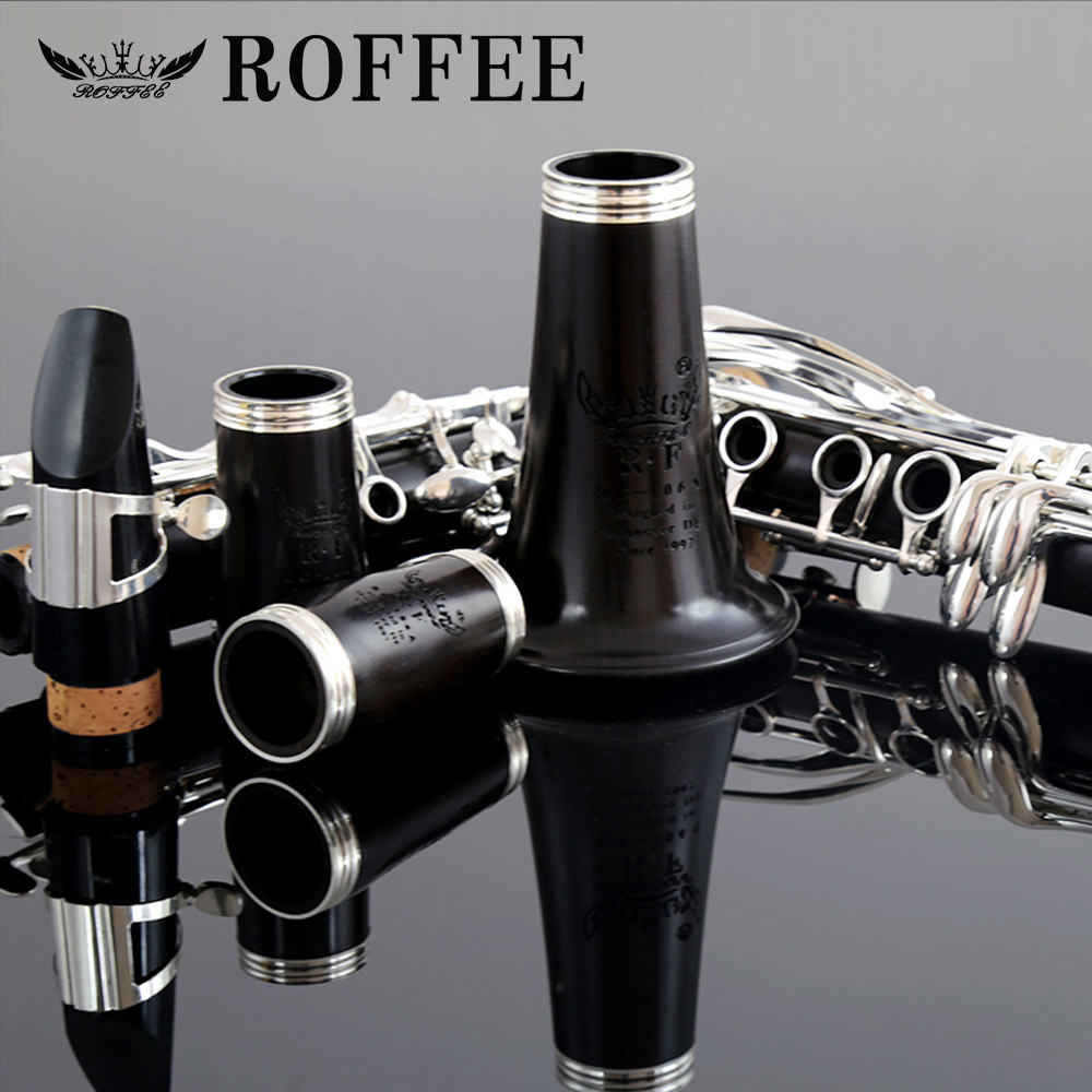 ROFFEE Professional Performance Level Ebony Wood Silver Plated 18 Keys Bb Tone Clarinet