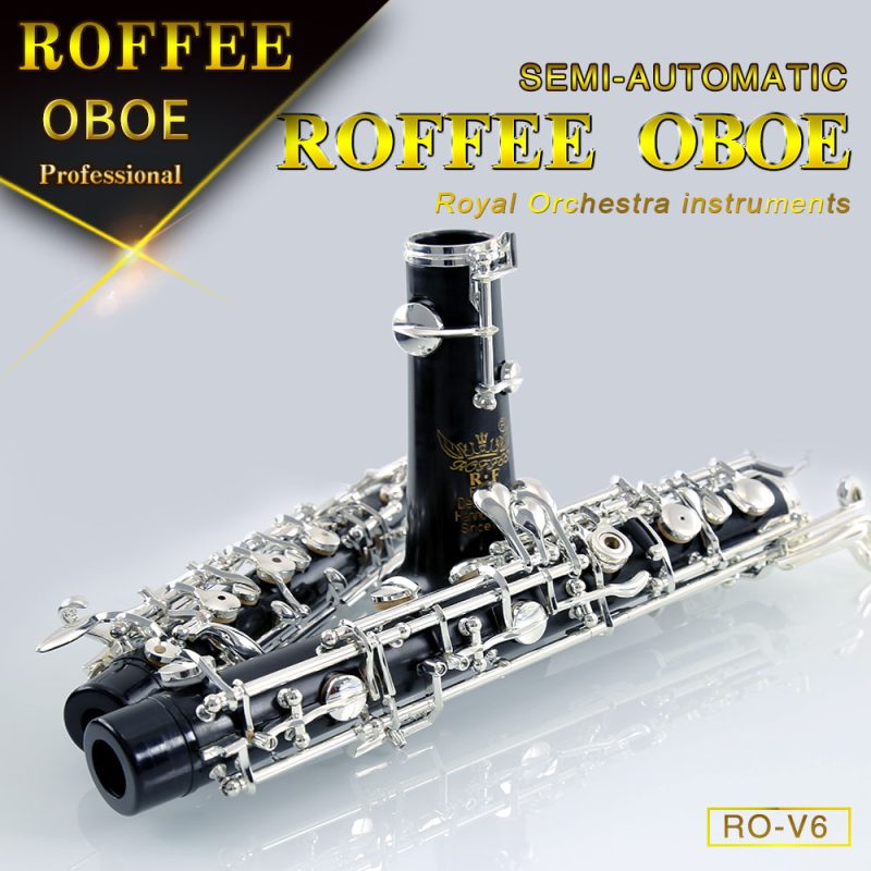 Roffee Beginner Level Black ABS Body Silver Plated Semi Automatic Oboe（Out of stock）