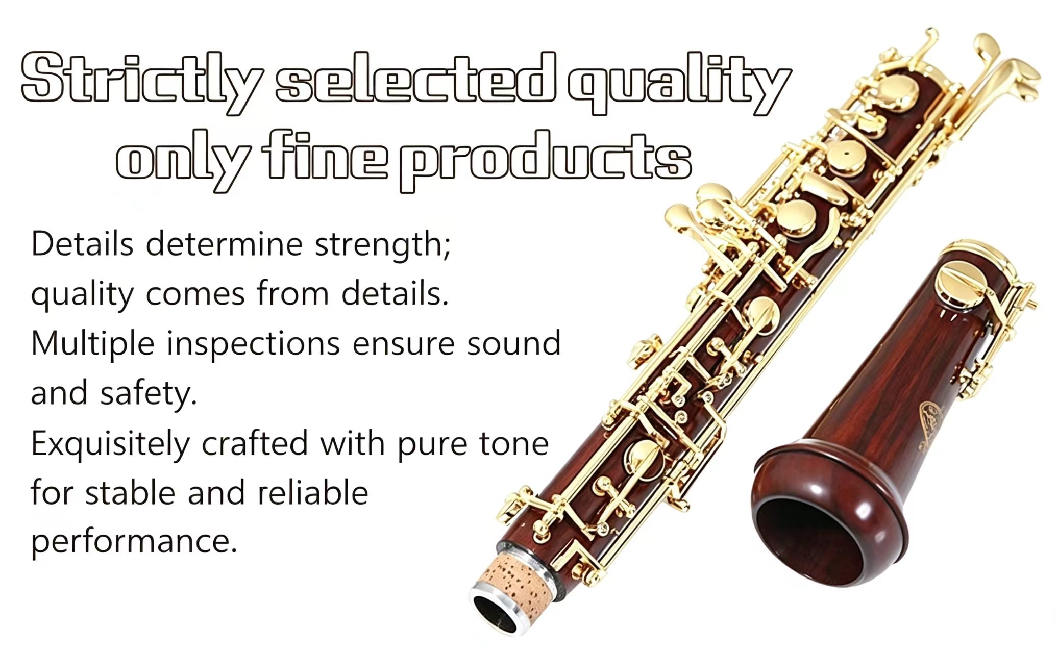 Rochix Beginner Level Redwood Body 18K Gold Plated Key Professional Performance Level Oboe(Out of stock)