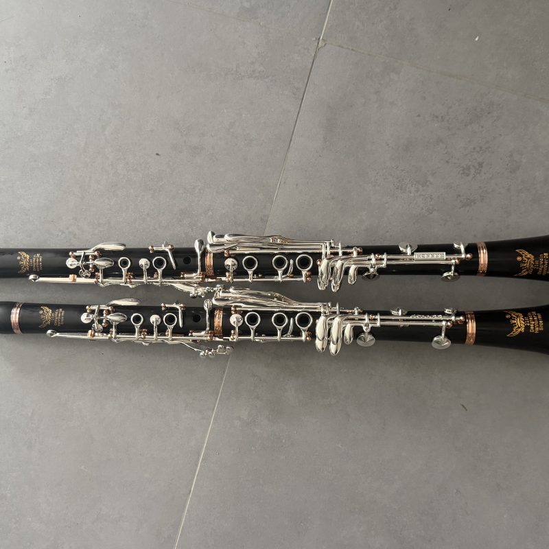 ROFFEE Professional Performance Level Bakelite Body Silver Plated 17 Keys Bb & A Tone Clarinet Set