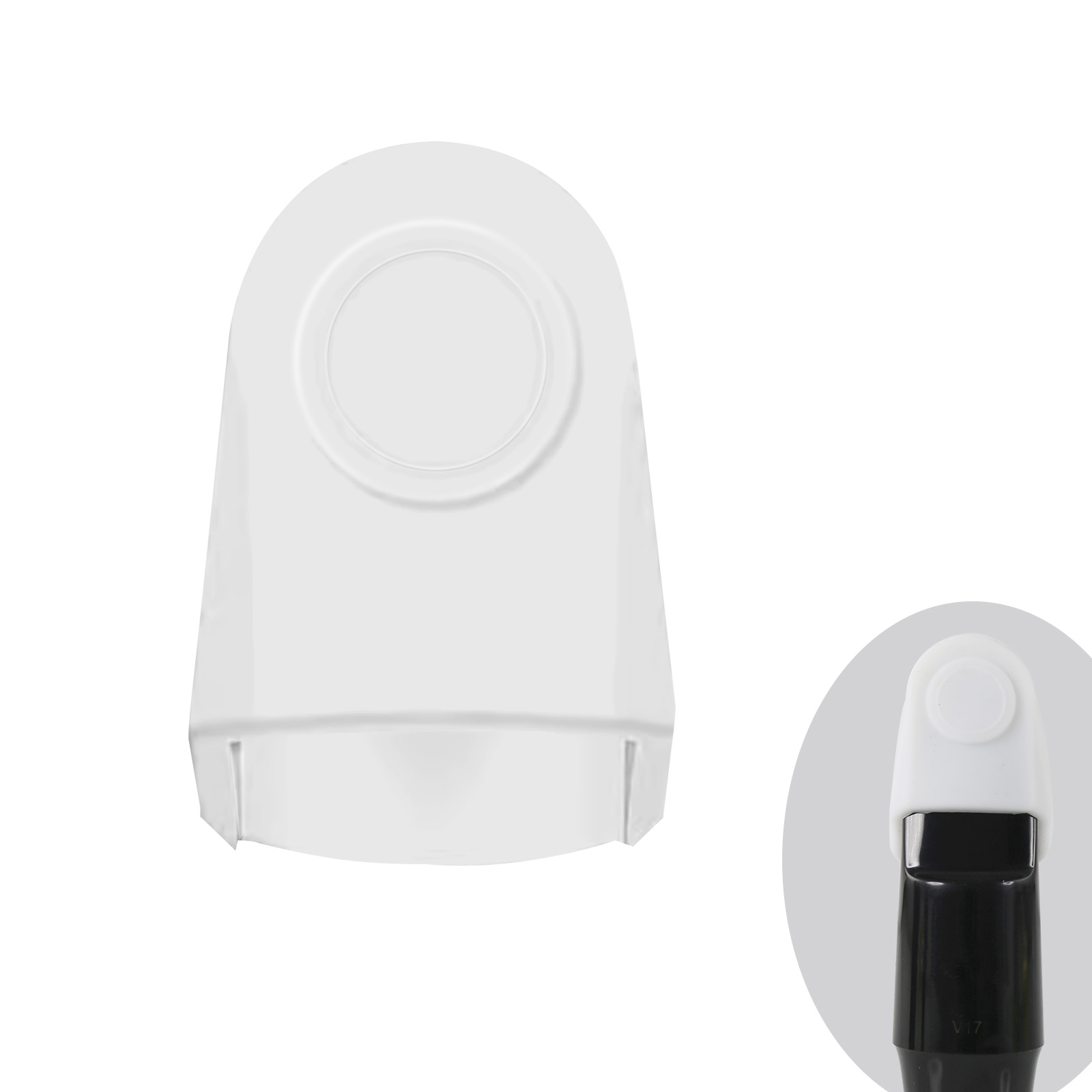 Silica Gel Mouthpiece Cap Cover Durable Mouthpiece Protector for Clarinet/Alto Saxophone Sax Mouthpiece Protective Cap Middle Size(White)