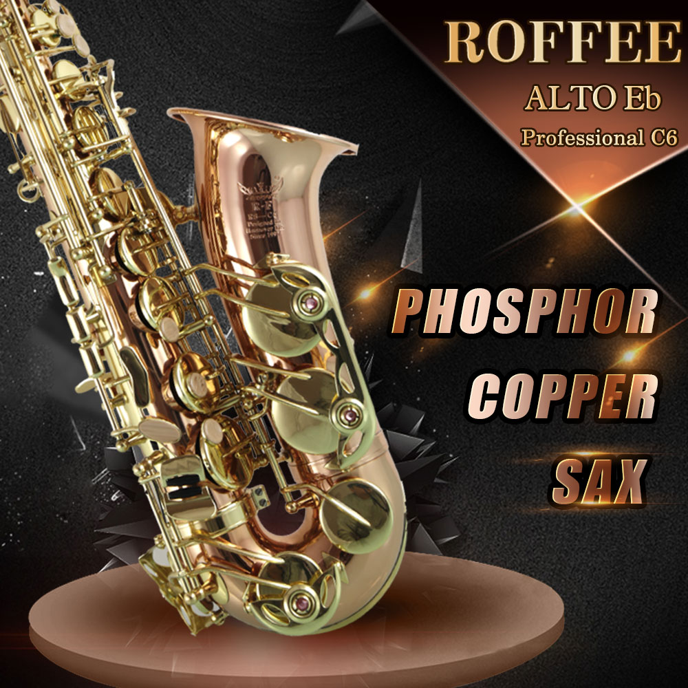 ROFFEE Professional Performance Level Alto Phosphor Copper Eb Tone Saxophone