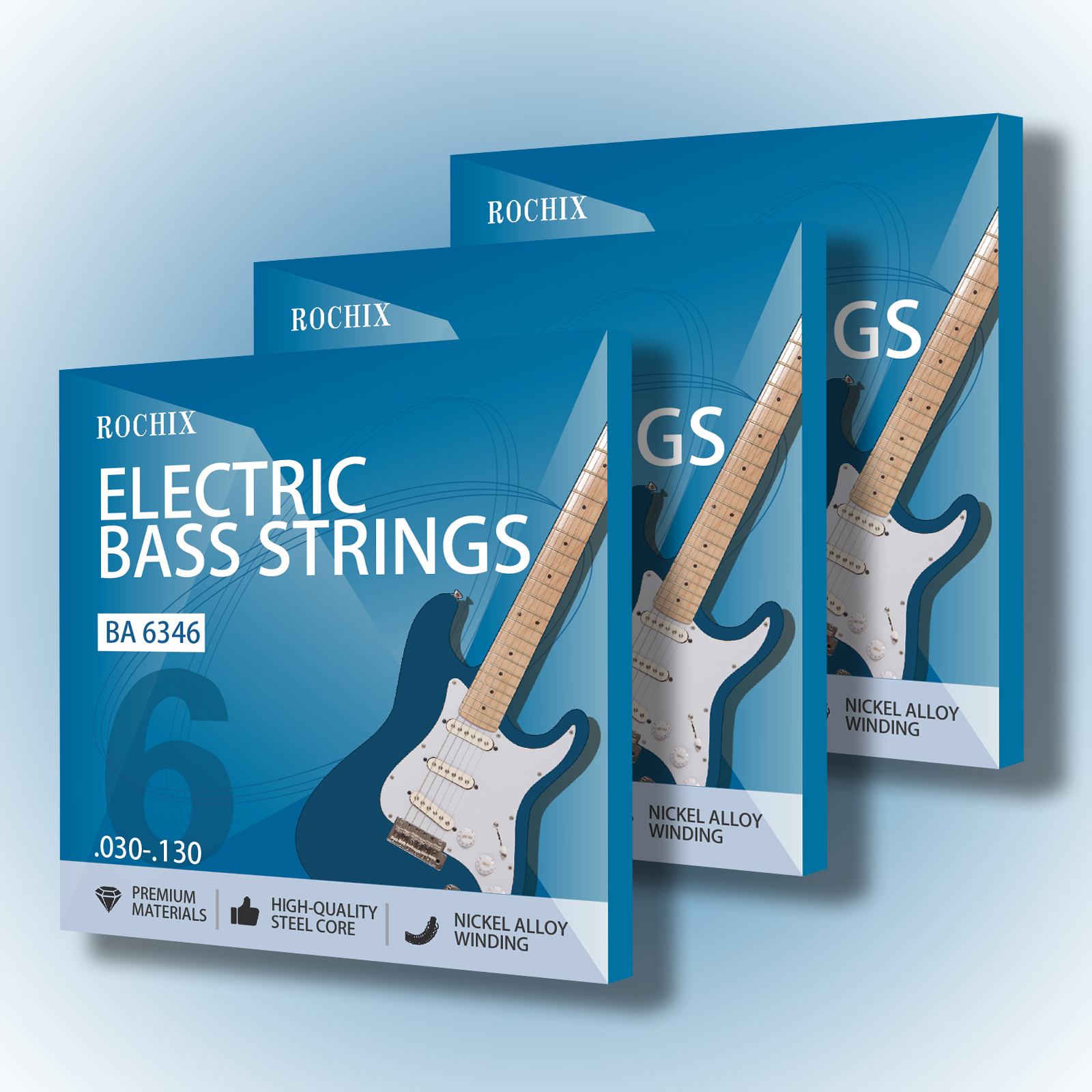 Professional Level 6-String Electric Bass Guitar Strings - BA 6346 Set | Steel Core with Nickel Alloy Winding | Premium Tone for Pros