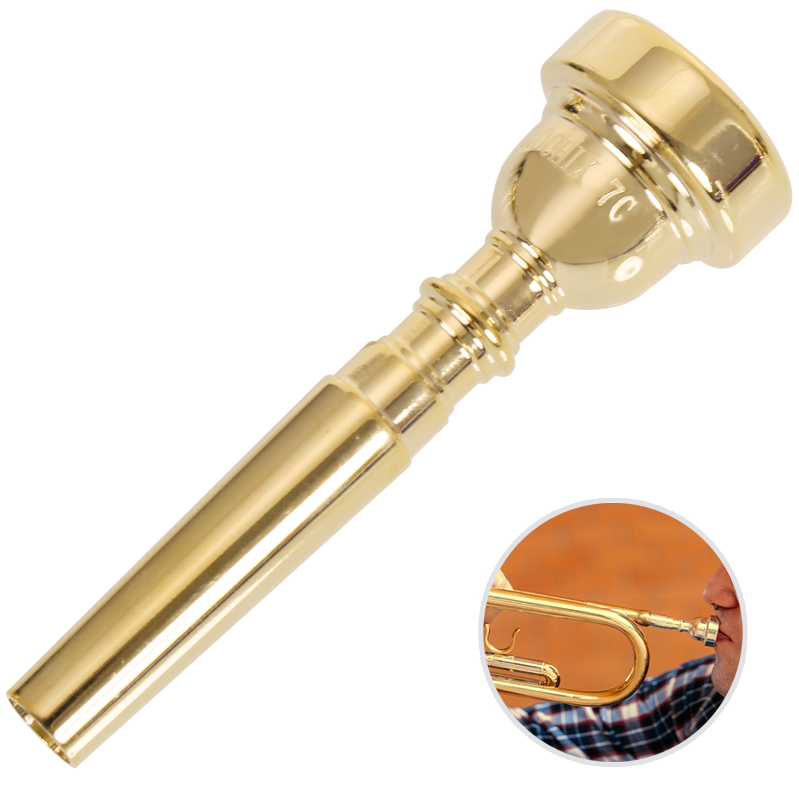 Gold Trumpet Mouthpiece 7C with Brass for Beginners and Children Trumpet Accessories