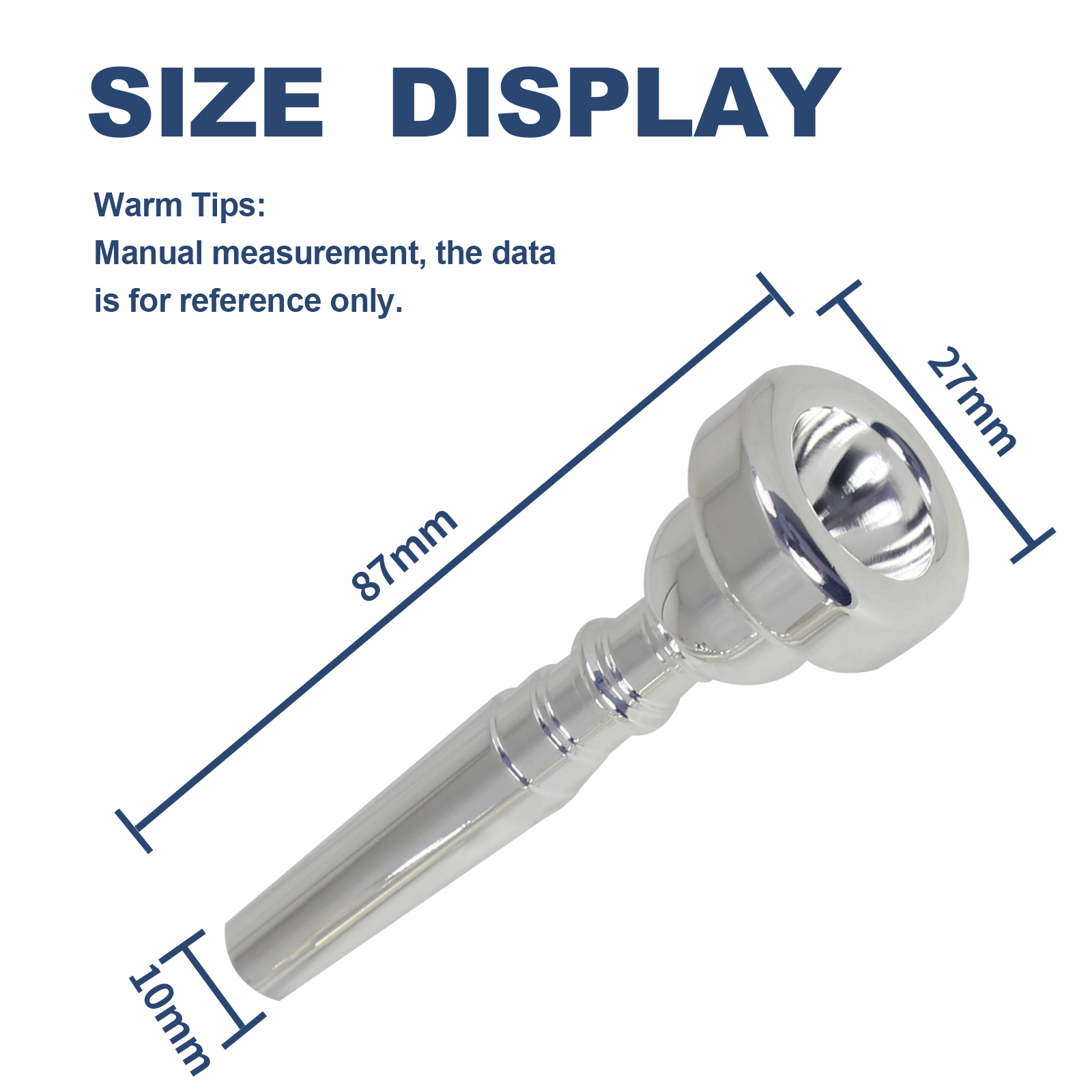 Silver Trumpet Mouthpiece 7C with Brass for Beginners and Children Trumpet Accessories