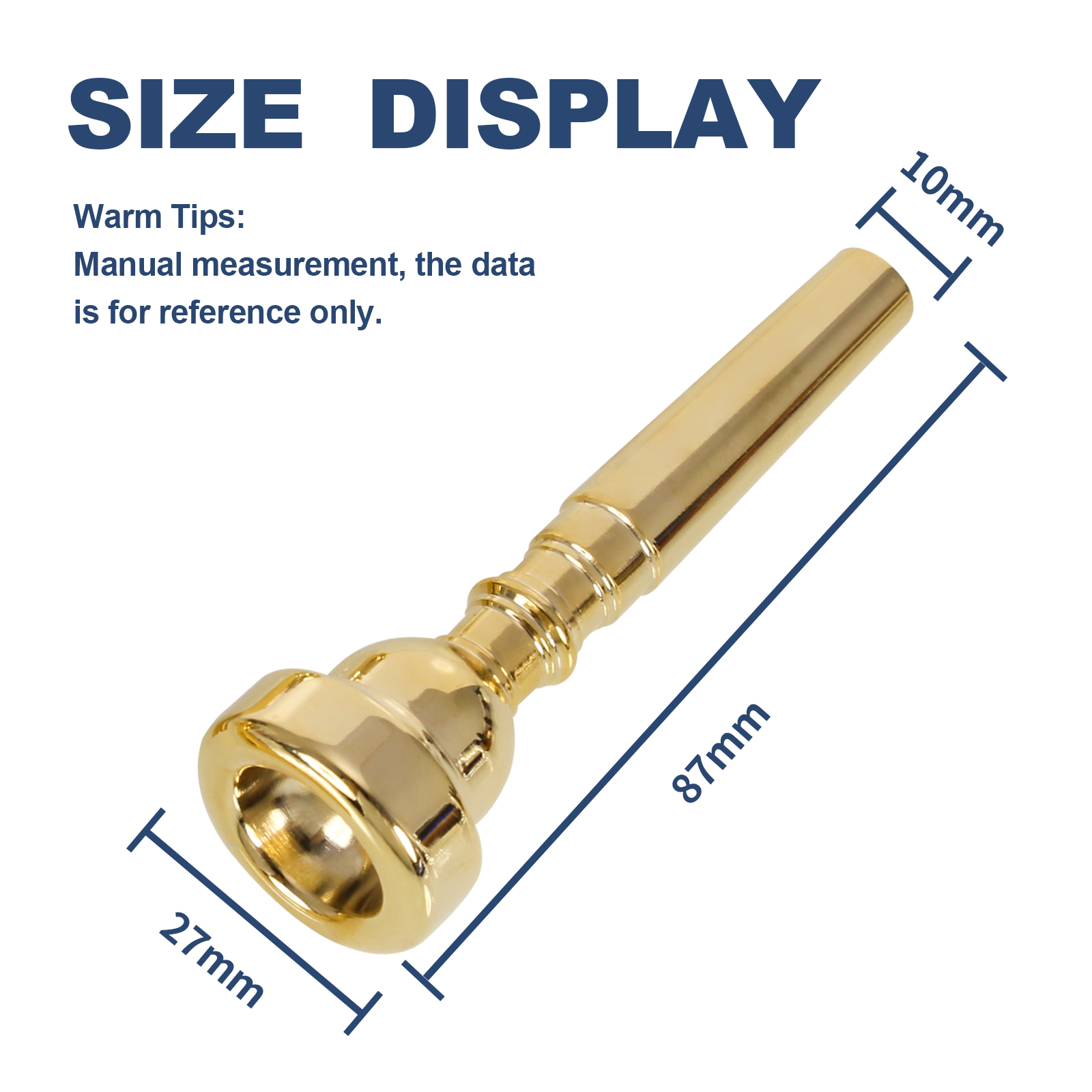 Gold Trumpet Mouthpiece 7C with Brass for Beginners and Children Trumpet Accessories