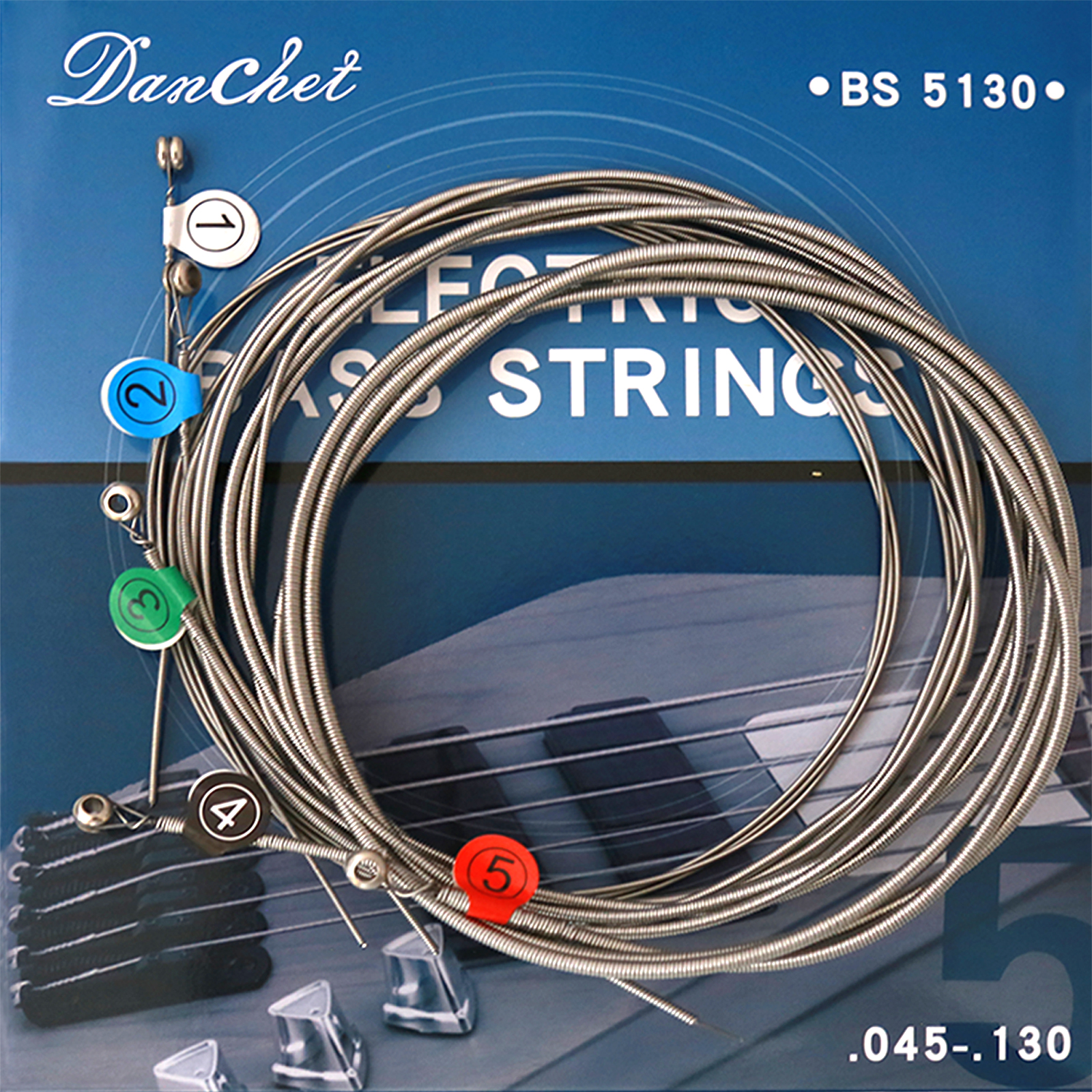 Professional Level BS 5130 5 Electric Bass Guitar Strings Steel Core with Nickel Alloy Winding