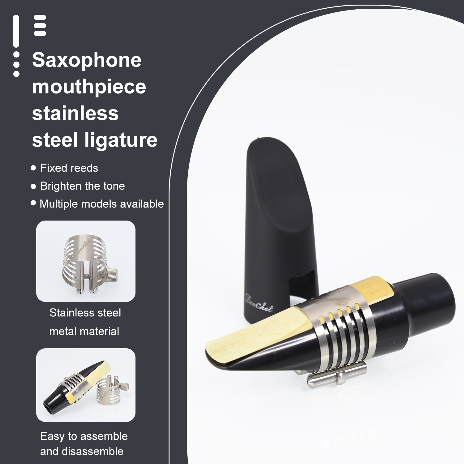 Stainless Steel Ligature for Soprano Saxophone- Soprano Saxophone Ligature with Adjustable Screws - Durable and Secure Ligature Retainer…