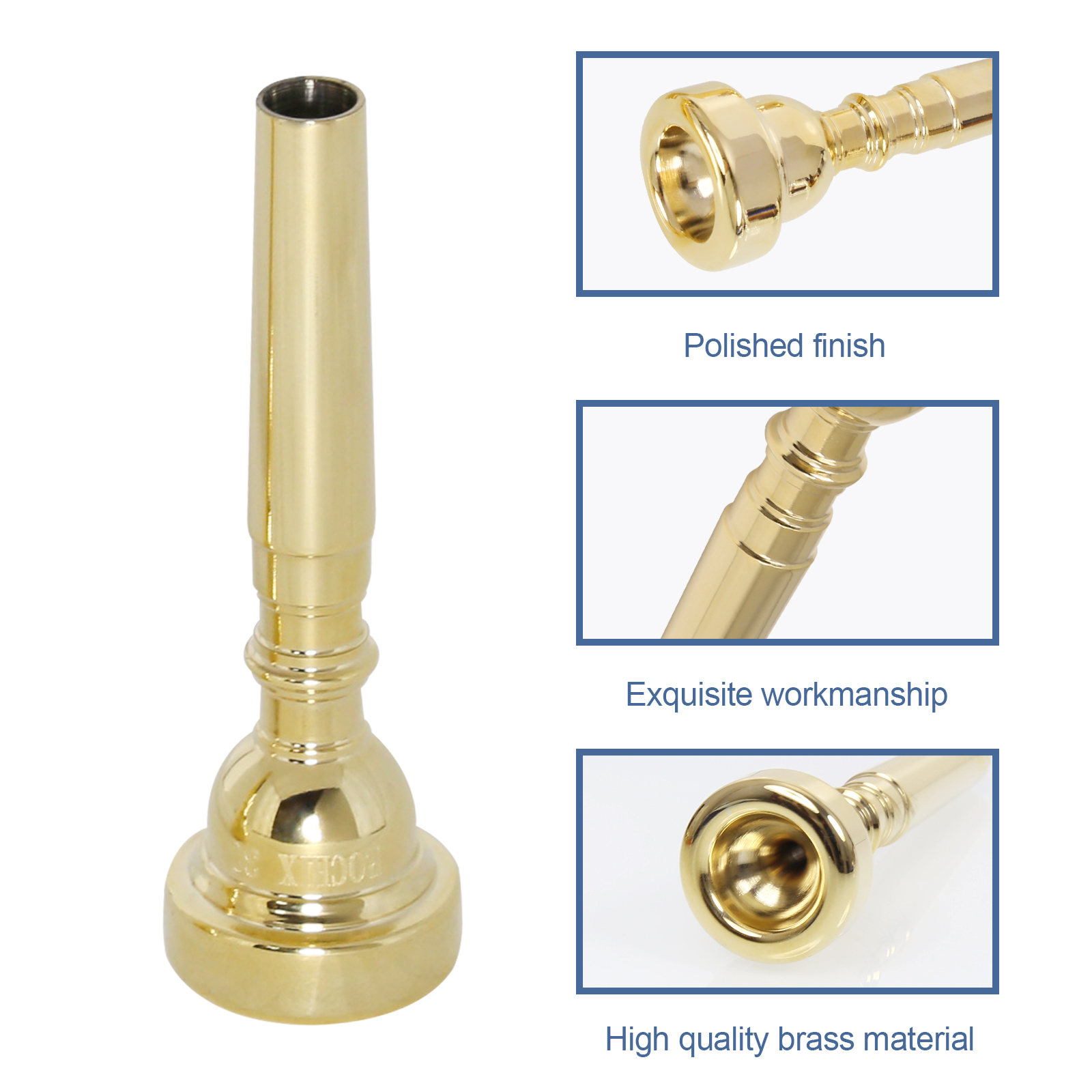 Gold Trumpet Mouthpiece 7C with Brass for Beginners and Children Trumpet Accessories