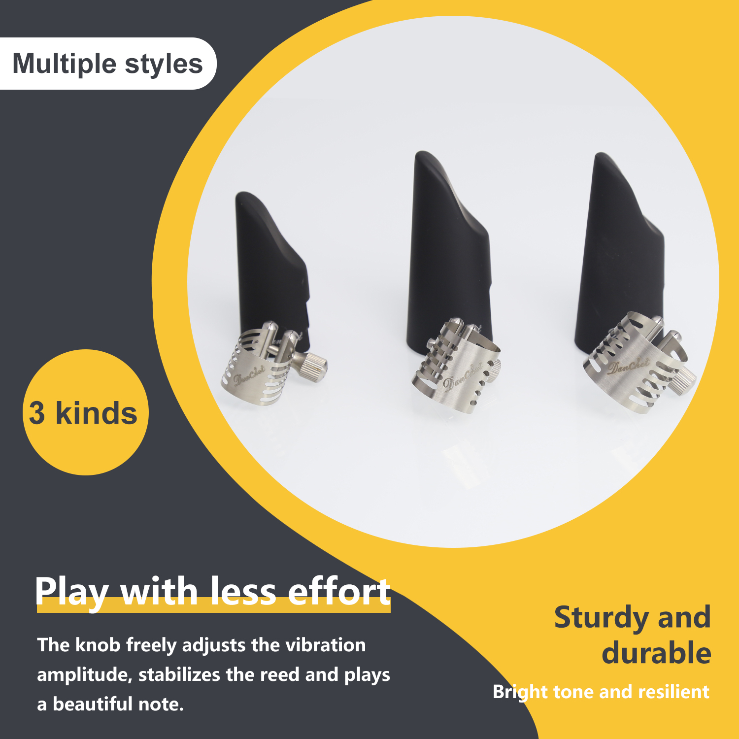 Stainless Steel Ligature for Soprano Saxophone- Soprano Saxophone Ligature with Adjustable Screws - Durable and Secure Ligature Retainer…