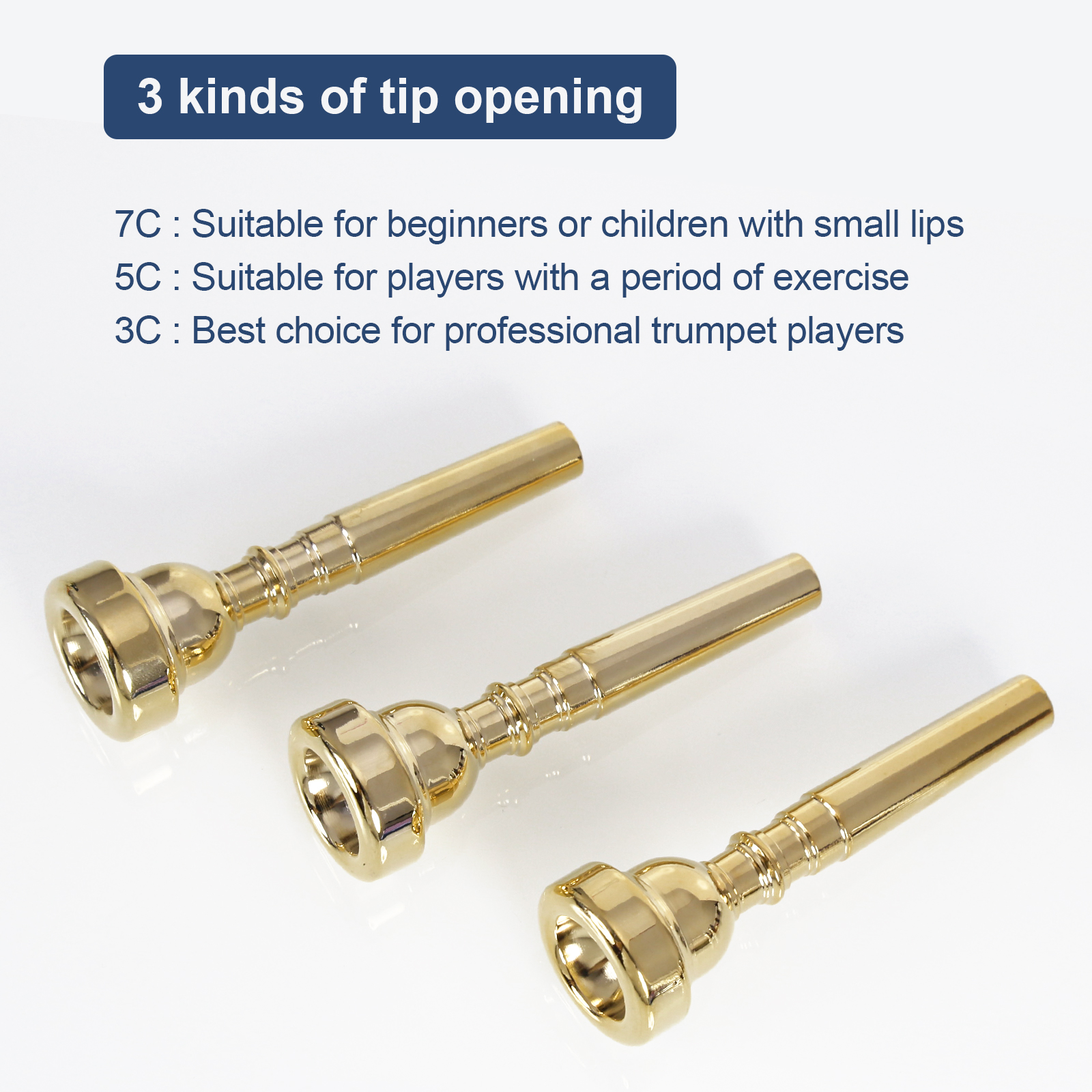 Gold Trumpet Mouthpiece 7C with Brass for Beginners and Children Trumpet Accessories