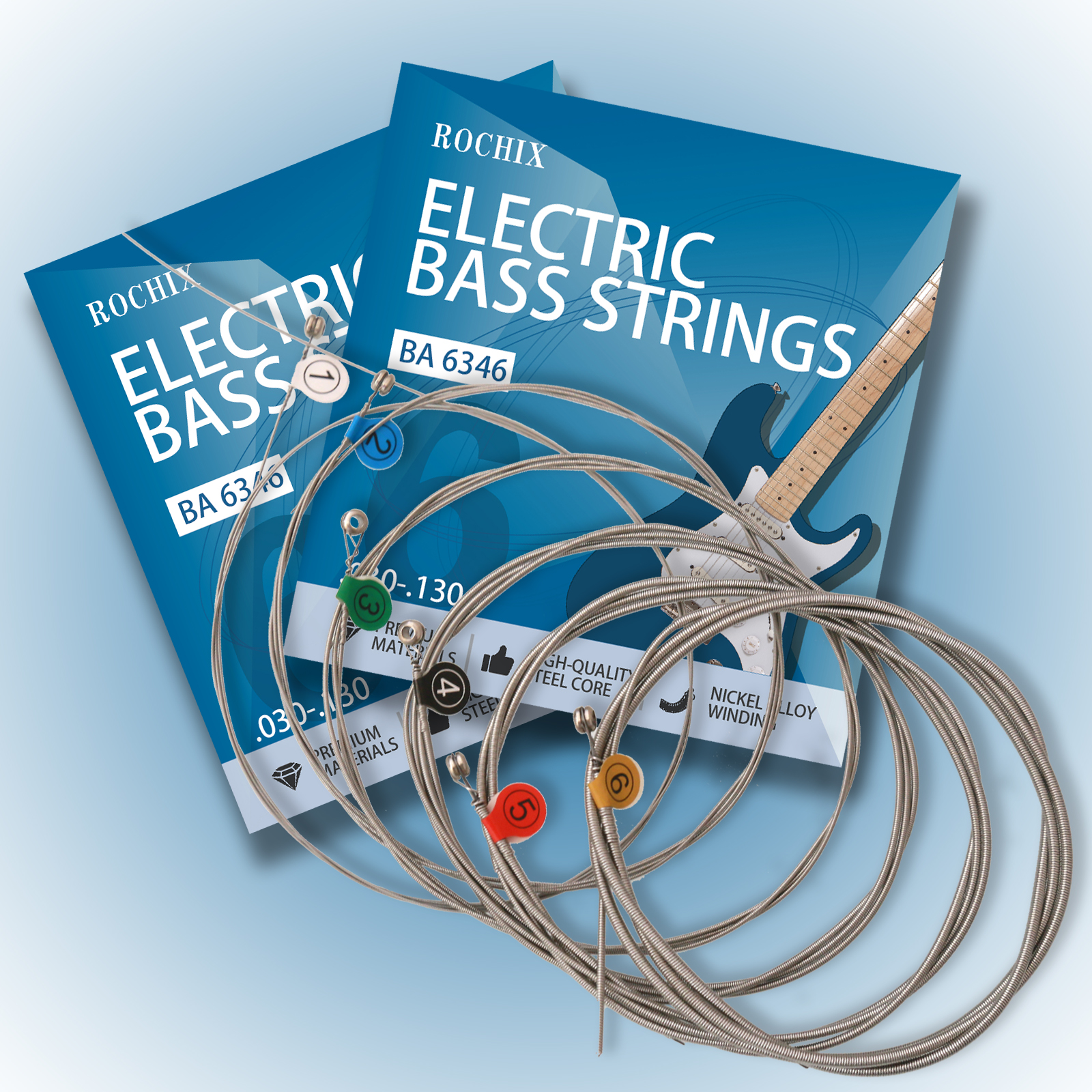 Professional Level 6-String Electric Bass Guitar Strings - BA 6346 Set | Steel Core with Nickel Alloy Winding | Premium Tone for Pros