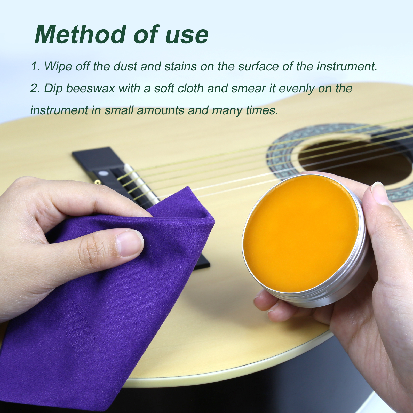 Wood Beeswax Polish Traditional Beeswax Polish for Wood Musical Instrument and Wood Furniture 2.03 fl.oz/60ml