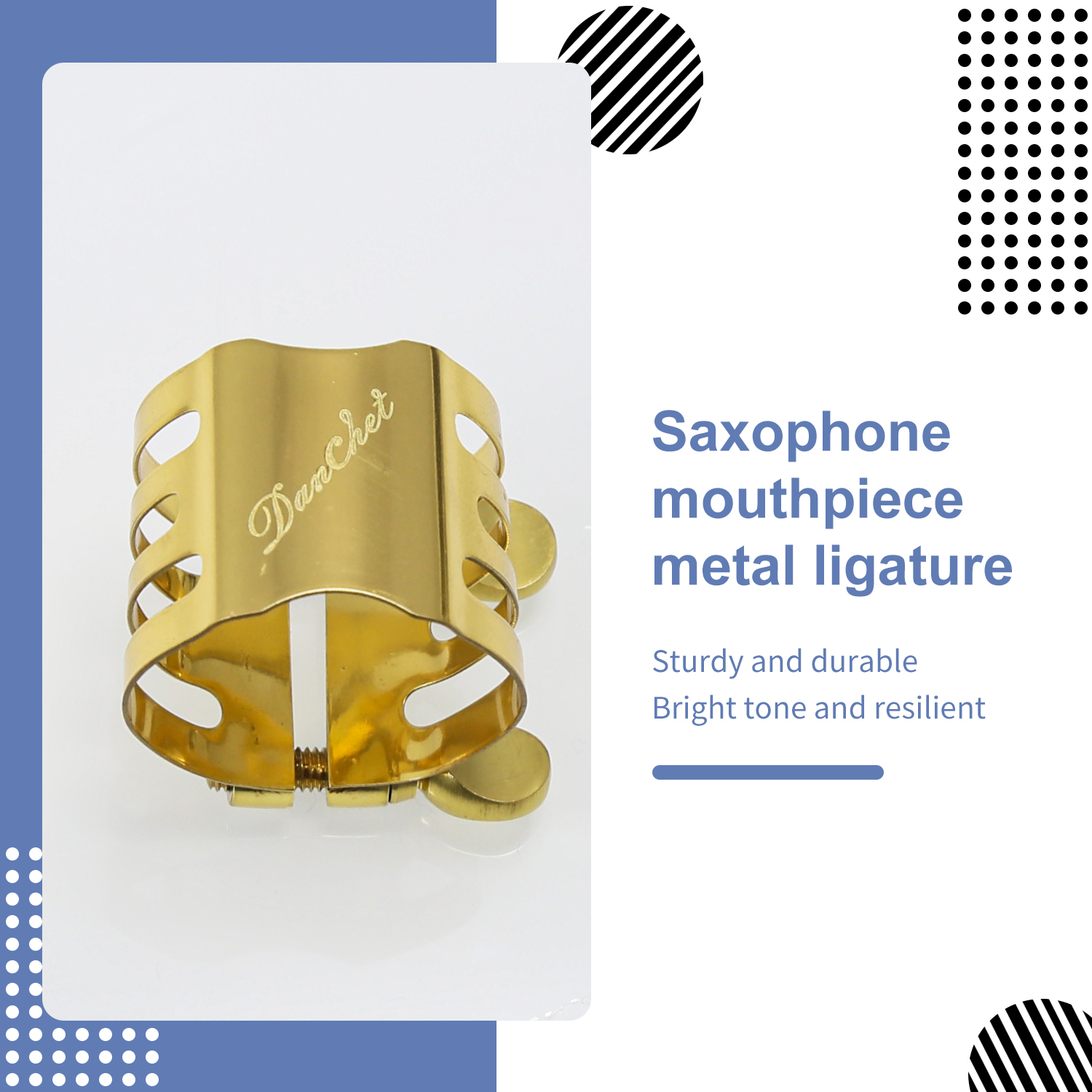 Soprano Saxophone Ligature Double Screws Gold Soprano Saxophone Ligature Fastener Mouthpiece Accessories