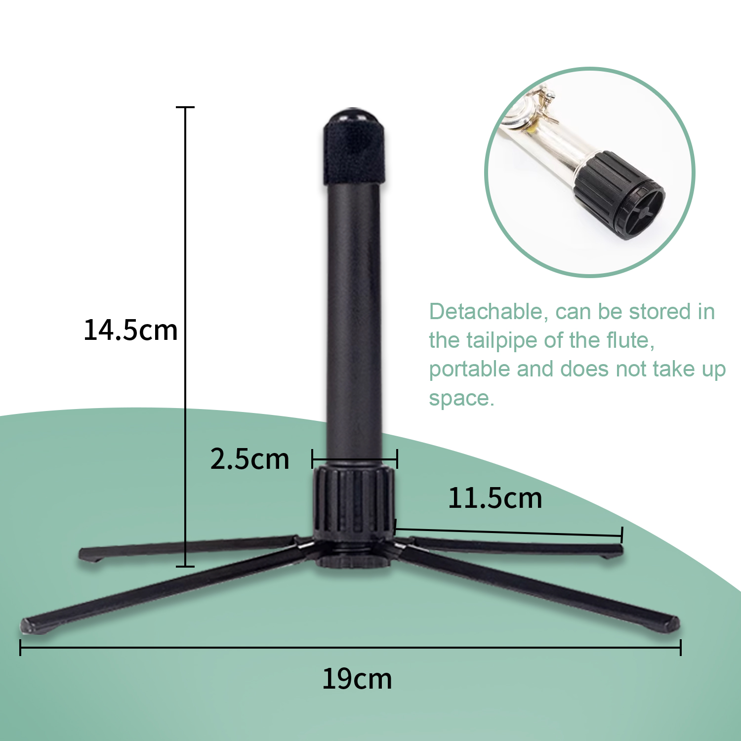ROCHIX Portable Foldable Flute Stand - Metal Base, 4-Leg Stand for Flute & Piccolo