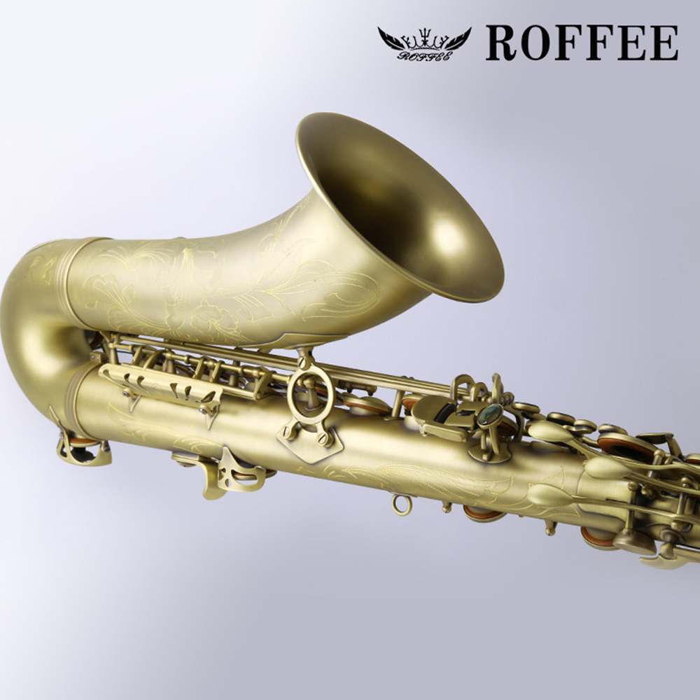 ROFFEE Original Import Professional Performance Level Tenor Bb Tone Antique Copper Saxophone