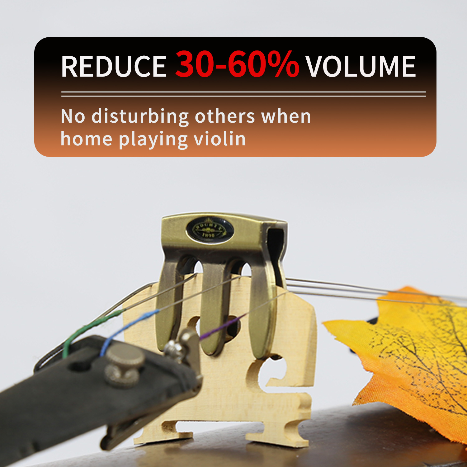 Metal Violin Mute Practice Violin Silencer for 1/2,3/4,4/4 Violin,Hydroxy Black
