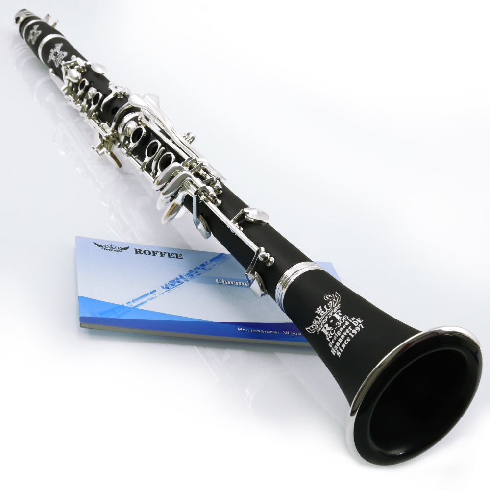 ROFFEE Beginner Level ABS Silver Plated 17 Keys Bb Tone Clarinet
