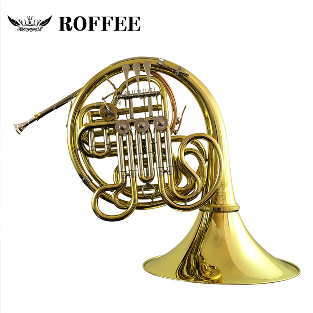 ROFFEE Y60 Symphony Orchestra Brass Gold Lacquer F Tone Bb 4 Key Double French Horn