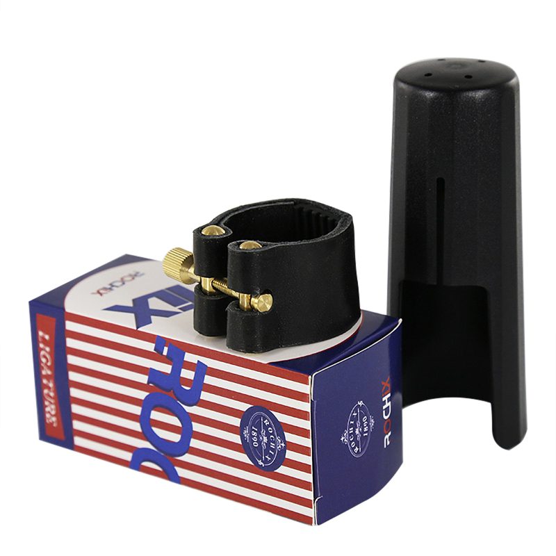 Rochix Genuine Leather Ligature and Plastic Cap for Tenor Saxophone Sax