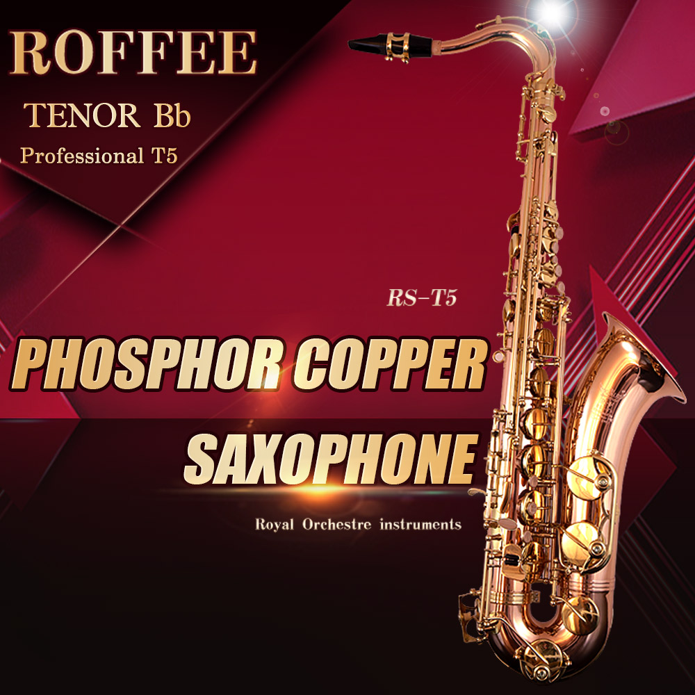 ROFFEE Professional Performance Level Tenor Phosphor Copper Bb Tone Saxophone