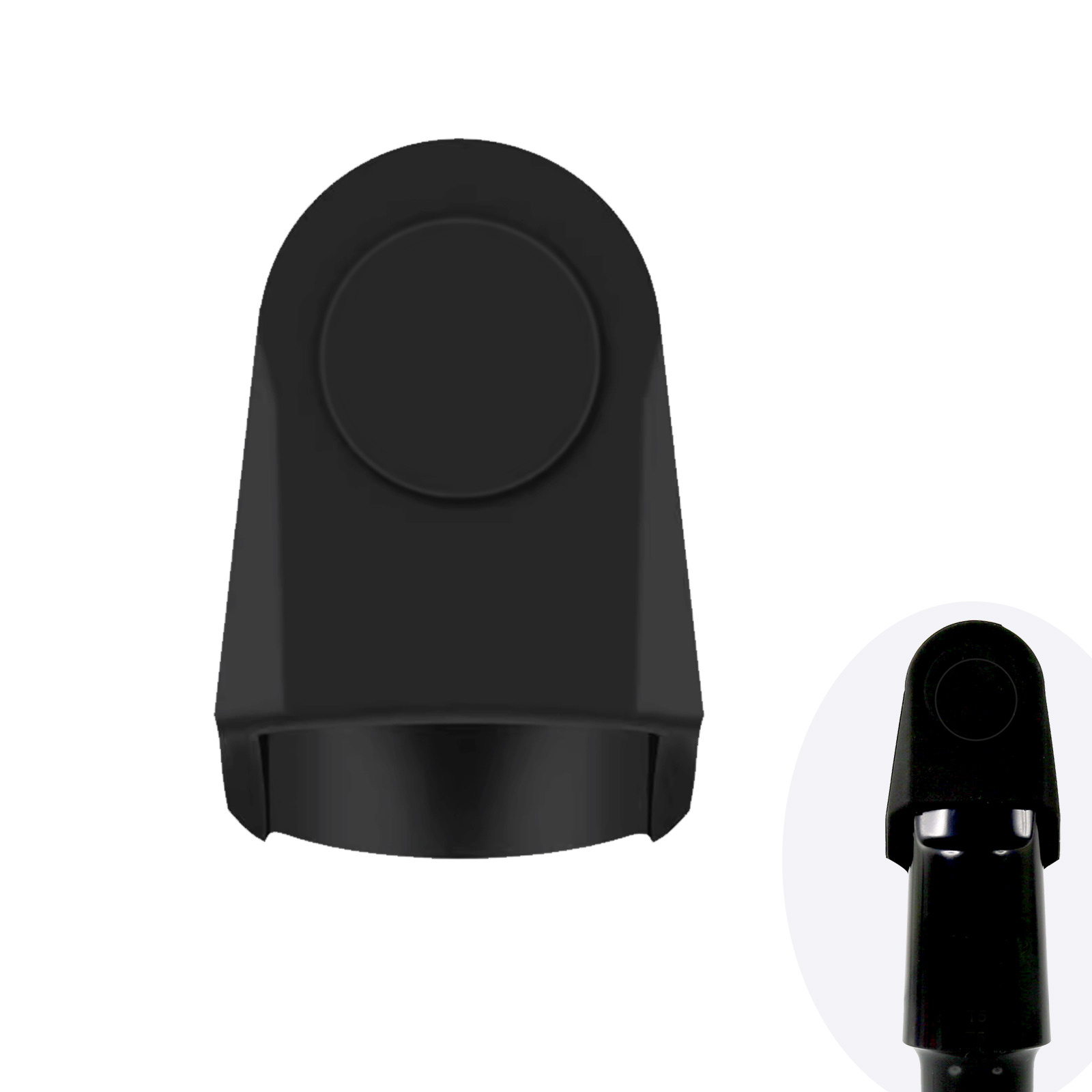 Silica Gel Mouthpiece Cap Cover - Durable Protector for Soprano Saxophone - Small Size (Black)