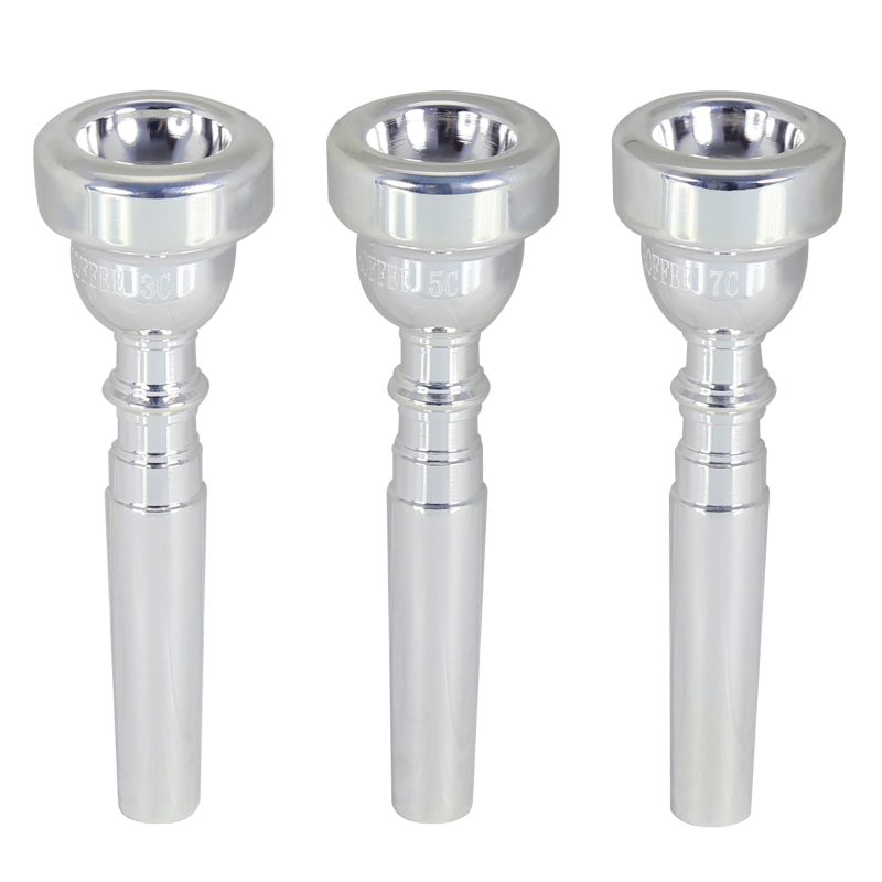 3C 5C 7C Trumpet Mouthpieces Instrument Mouthpieces, Silver Plated Trumpet Mouthpieces Replacement - For Beginners & Professionals, Trumpet Instrument Accessories
