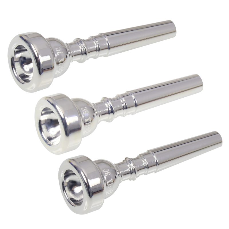 Silver Trumpet Mouthpiece 7C 5C 3C Trumpet Mouthpiece Set with Brass for Beginners and Professional Players 3Pack Trumpet Accessories