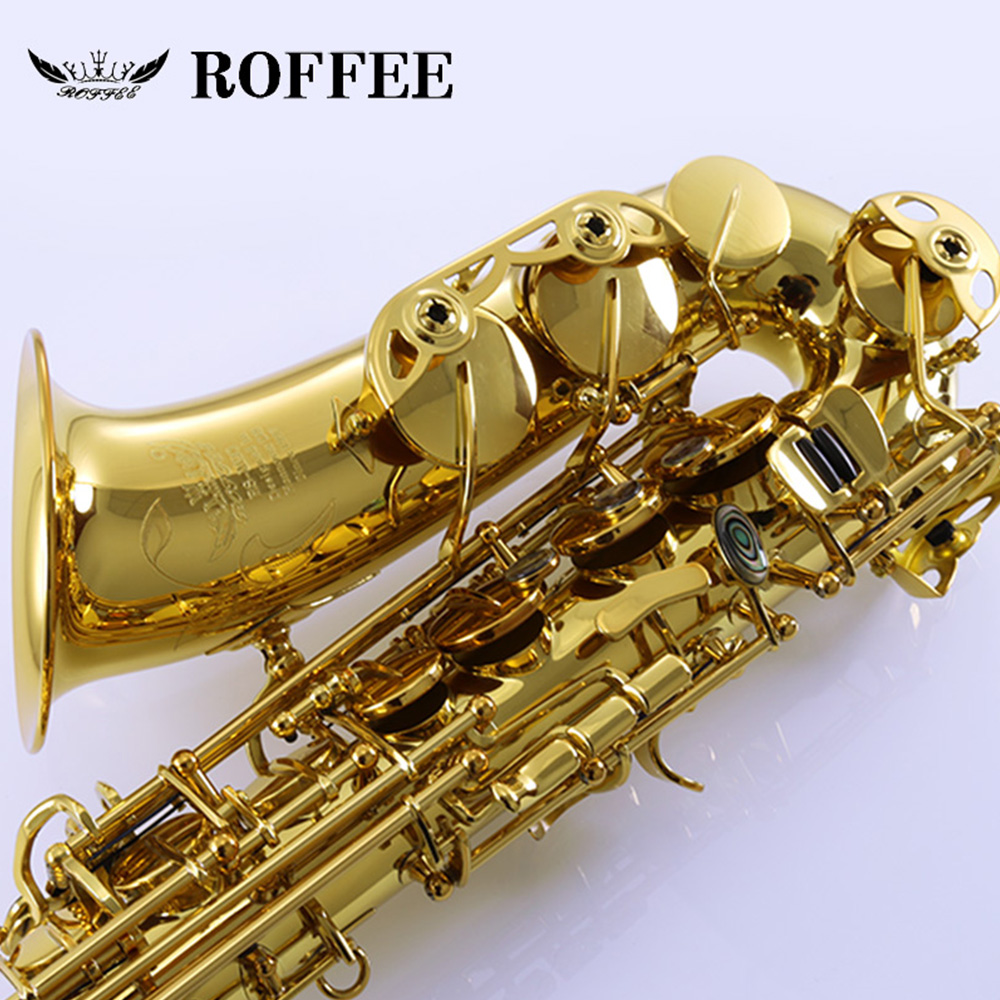 ROFFEE Original Import Professional Performance Level Alto Brass Gold Lacquer Eb Tone Saxophone