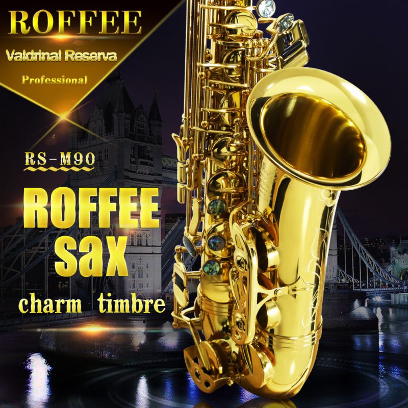 ROFFEE Original Import Professional Performance Level Alto Brass Gold Lacquer Eb Tone Saxophone