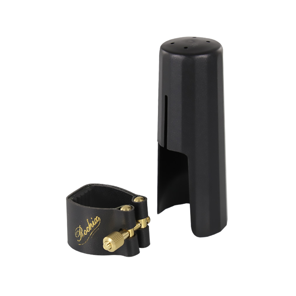 Rochix Leather Ligature and Plastic Cap for Soprano Saxophone Sax