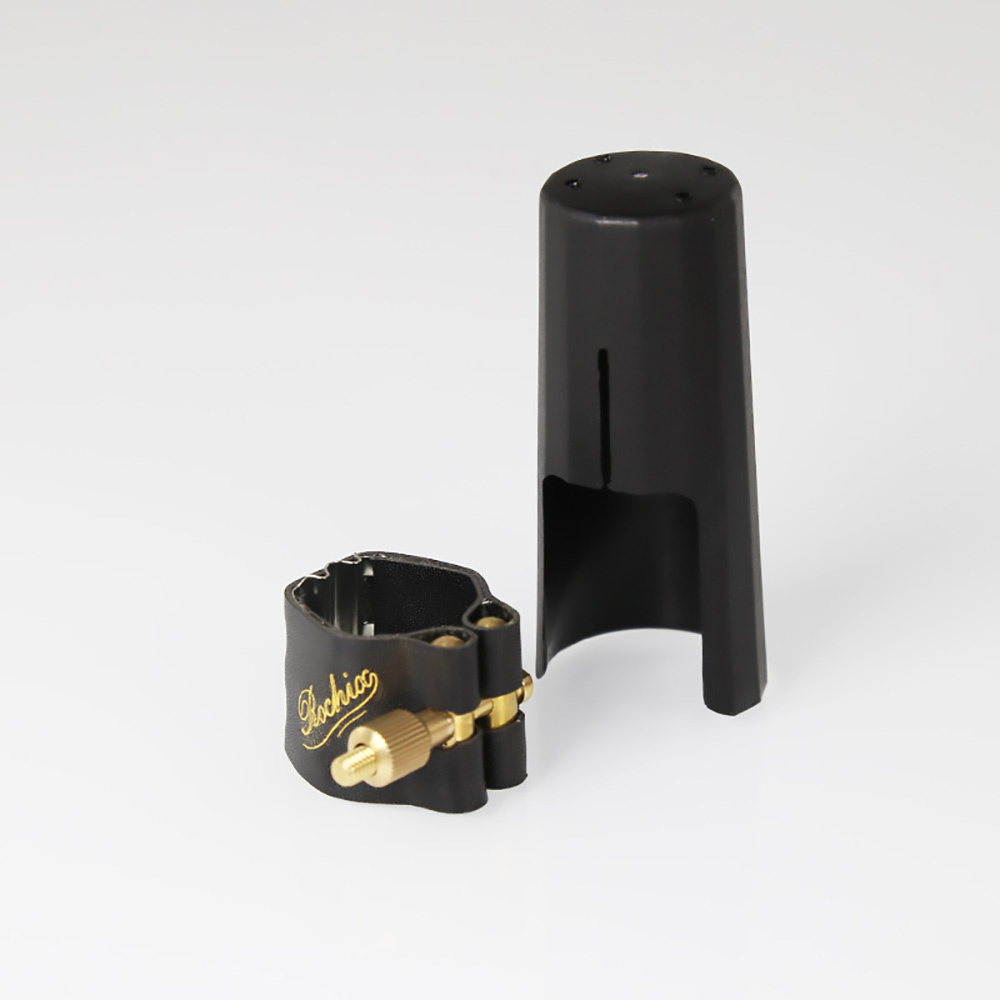 Rochix Leather Ligature with Copper Sheet and Plastic Cap for Soprano Saxophone Sax