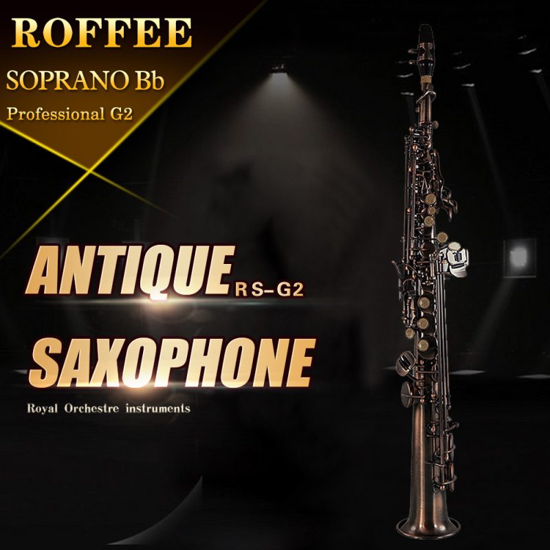 ROFFEE Professional Performance Level Soprano Antique Copper Bb Tone Saxophone