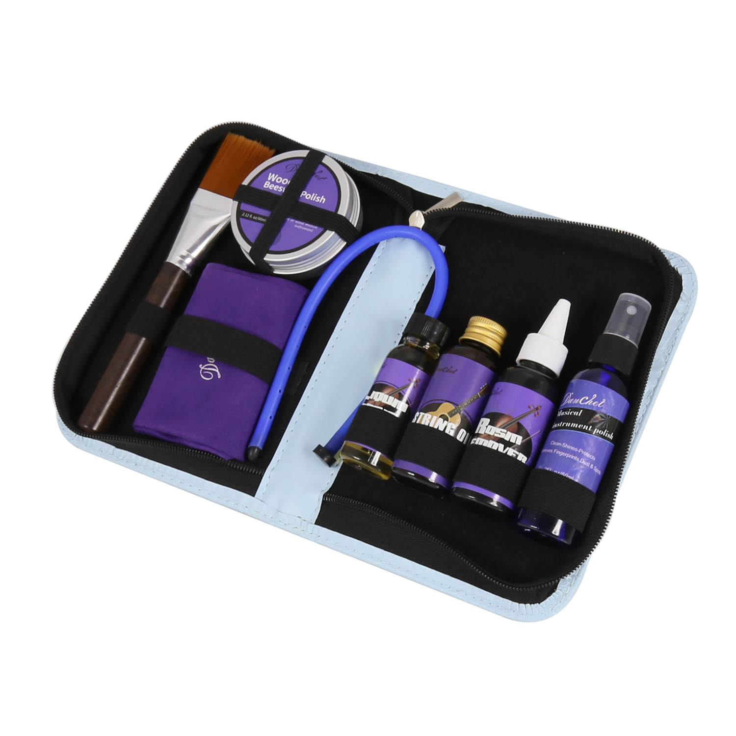 Violin Cleaner Care Cleaning Kit,Maintenance Kit,Beeswax,Liquid Rosin,Rosin Remover,String Oil,Polish,Violin Humidifier,Violin String Brush,Cleaning Clot.