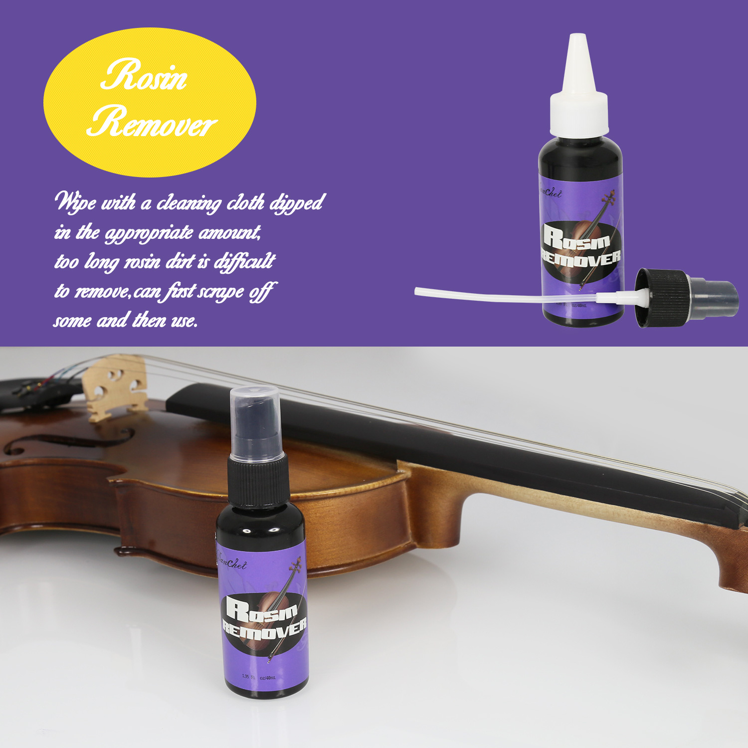 Violin Cleaner Care Cleaning Kit,Maintenance Kit,Beeswax,Liquid Rosin,Rosin Remover,String Oil,Polish,Violin Humidifier,Violin String Brush,Cleaning Clot.