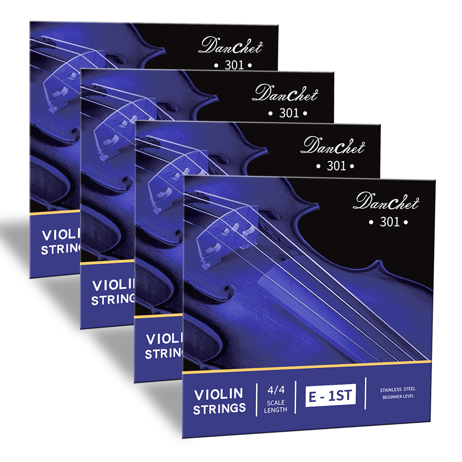 Violin Strings 4/4 E1. 4pcs Beginners Level, Ball End, Stainless Steel 301…