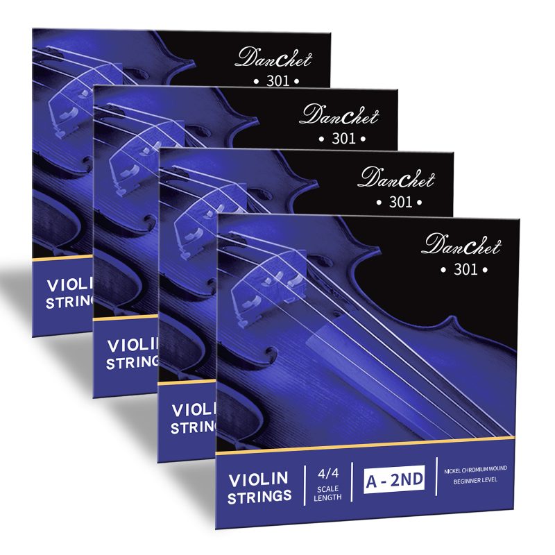 Violin Strings 4/4 A2. 4pcs Beginners Level, Ball End, Nickel Chromium Wound 301…