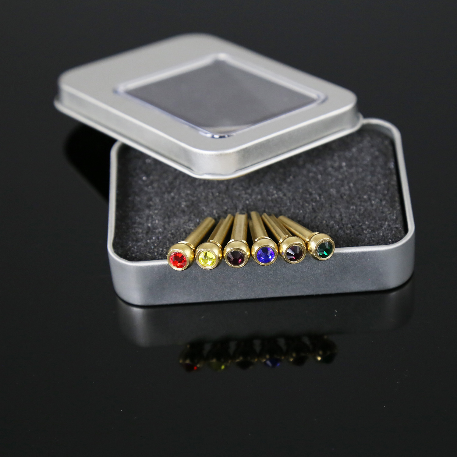 6 pcs Brass Guitar Bridge Pins for Acoustic Guitar - Durable and Stylish Replacement Pins