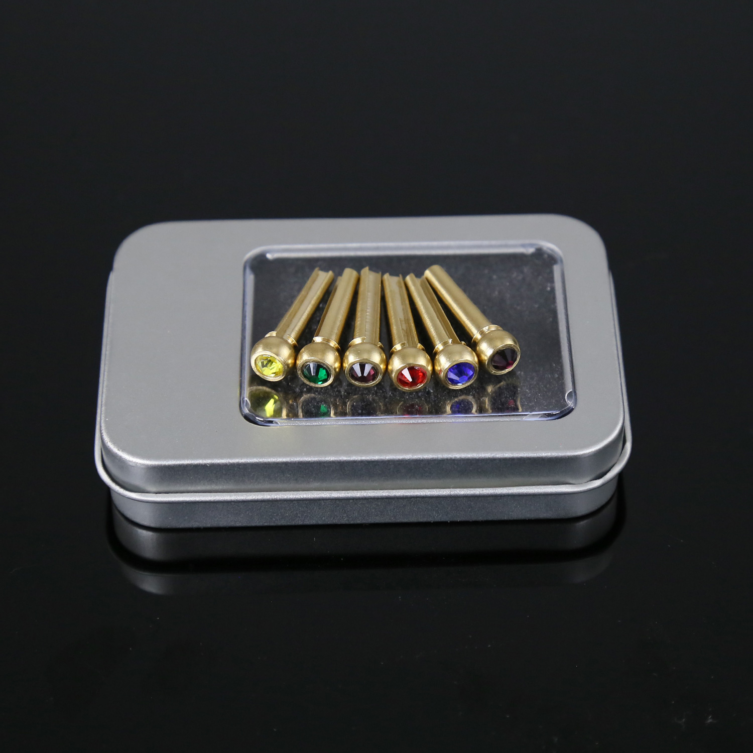 6 pcs Brass Guitar Bridge Pins for Acoustic Guitar - Durable and Stylish Replacement Pins