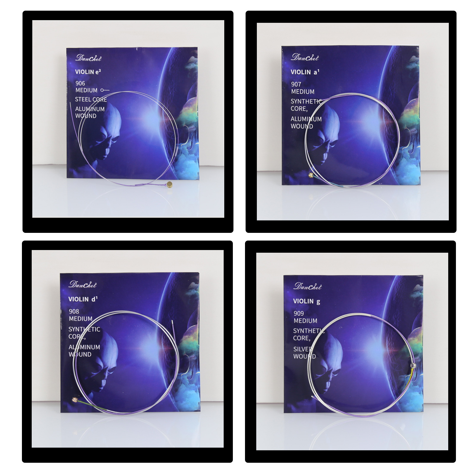 Violin Strings 4/4 Full Set Professional Performance Grade, Ball End, Nylon Wound 901 (Includes E, A, D, G Strings)…