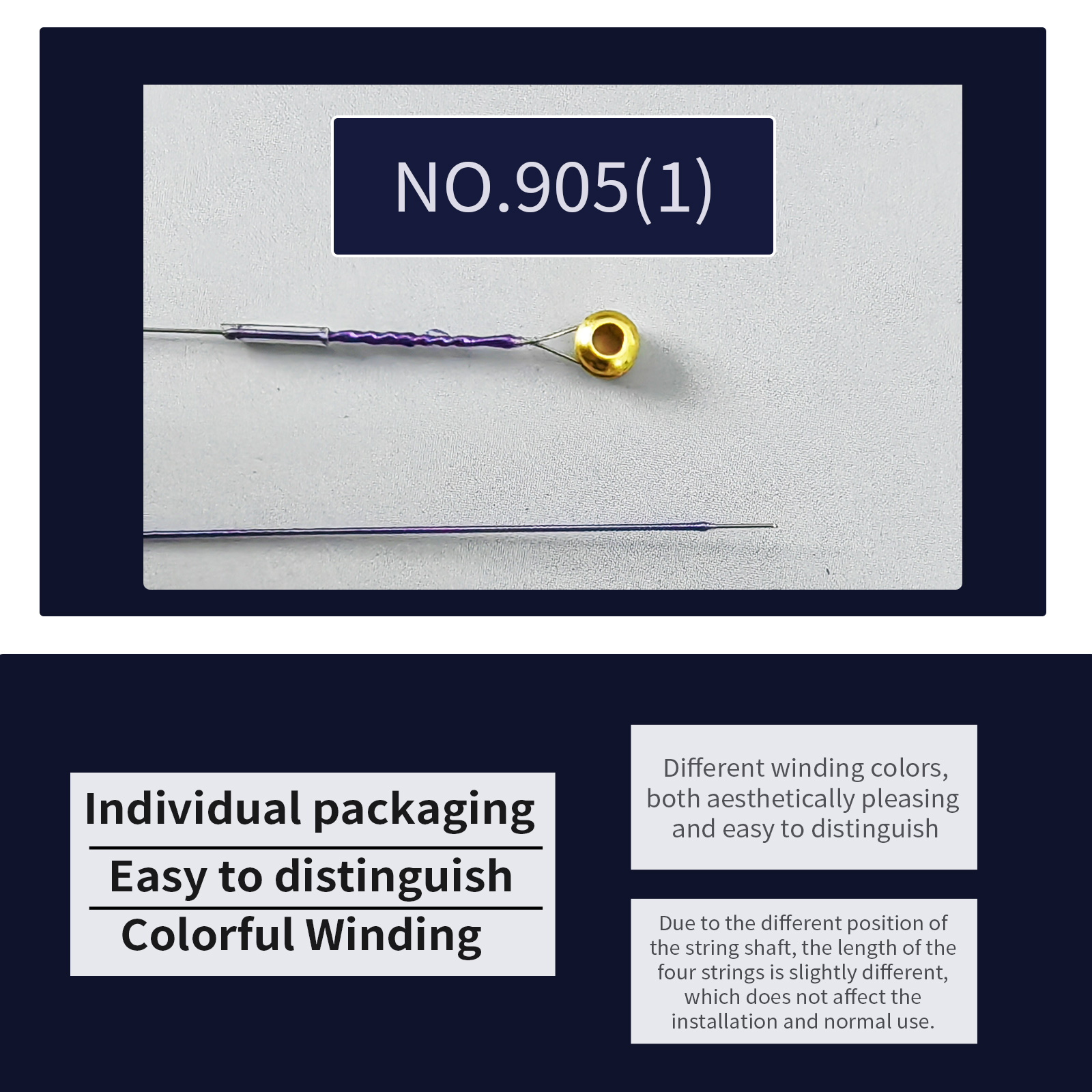 Violin Strings 4/4 Full Set Professional Performance Grade, Ball End, Nylon Wound 901 (Includes E, A, D, G Strings)…