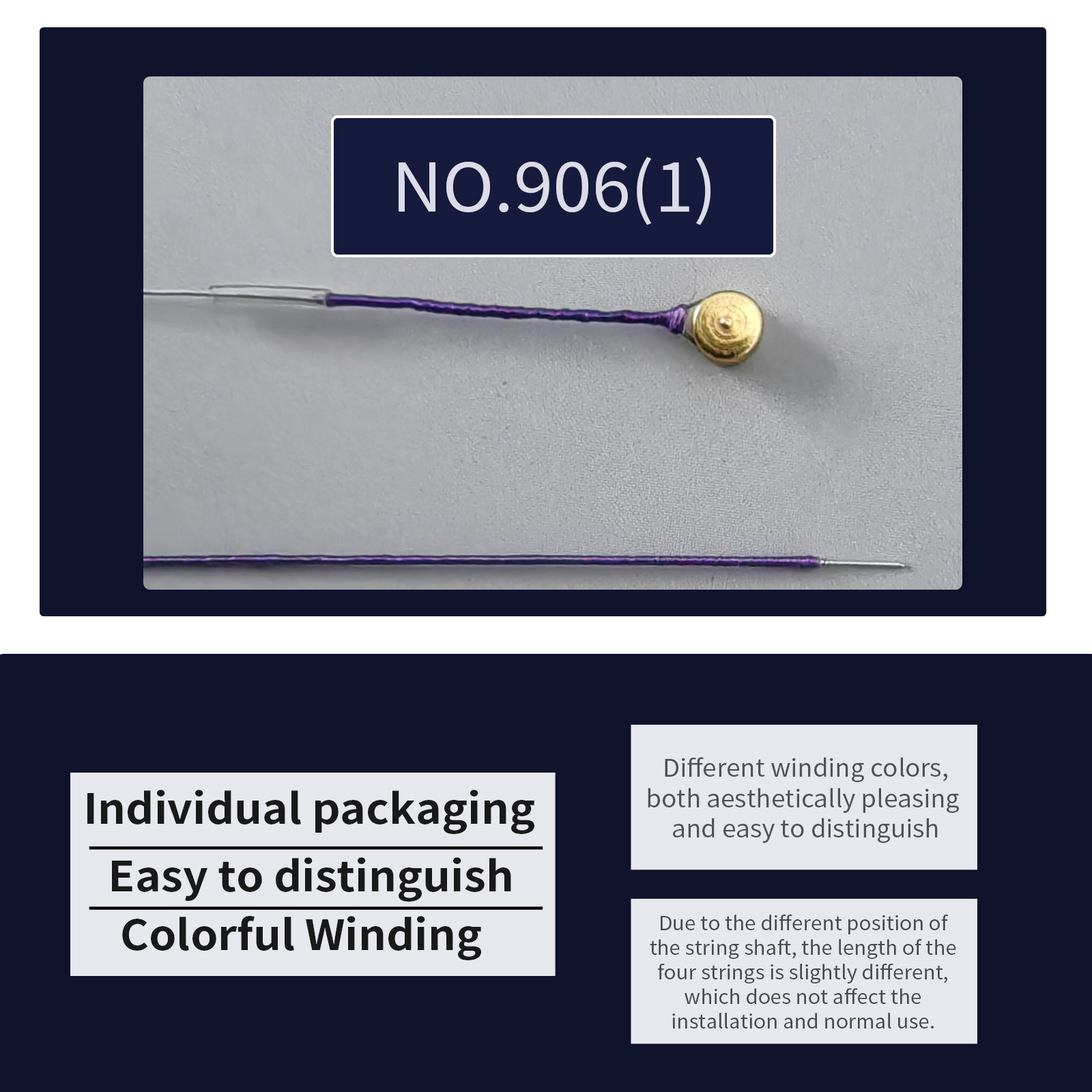 Violin Strings 4/4 Full Set Professional Performance Grade, Ball End, Nylon Wound 901 (Includes E, A, D, G Strings)…