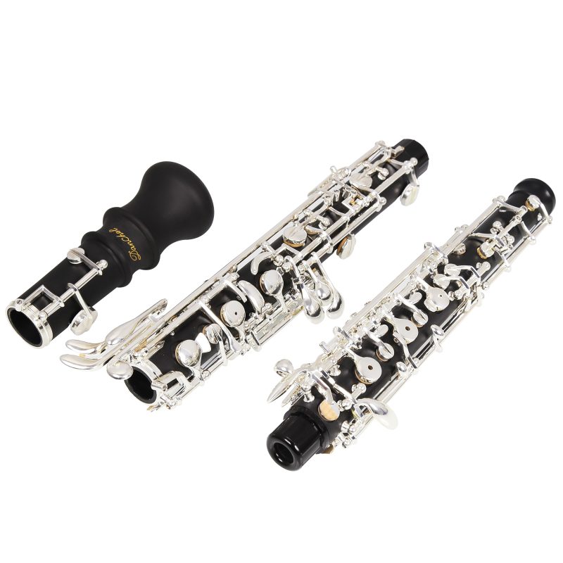 Oboe Beginner Student Level ABS Body Silver Plated Full Automatic C Tone with Reeds, Cleaning Cloth, Oboe Swab, Powder Paper, Absorbing Paper, Thumb Rest, Screwdriver, Gloves, Case