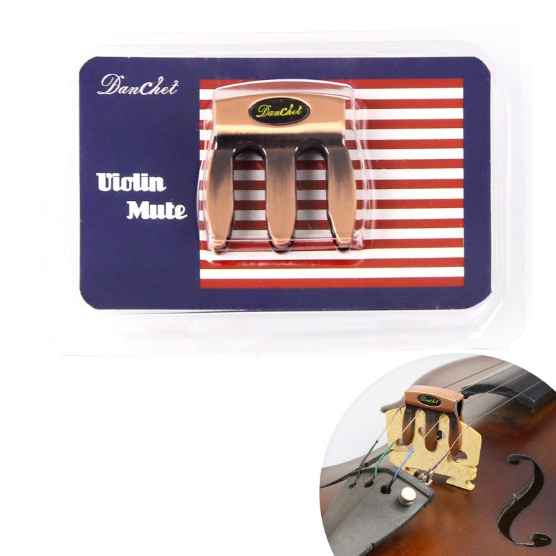 Metal Violin Mute Practice Violin Silencer for 1/2,3/4,4/4 Violin,Red Copper