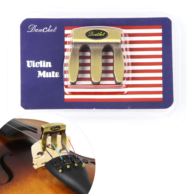 Metal Violin Mute Practice Violin Silencer for 1/2,3/4,4/4 Violin,Bronze