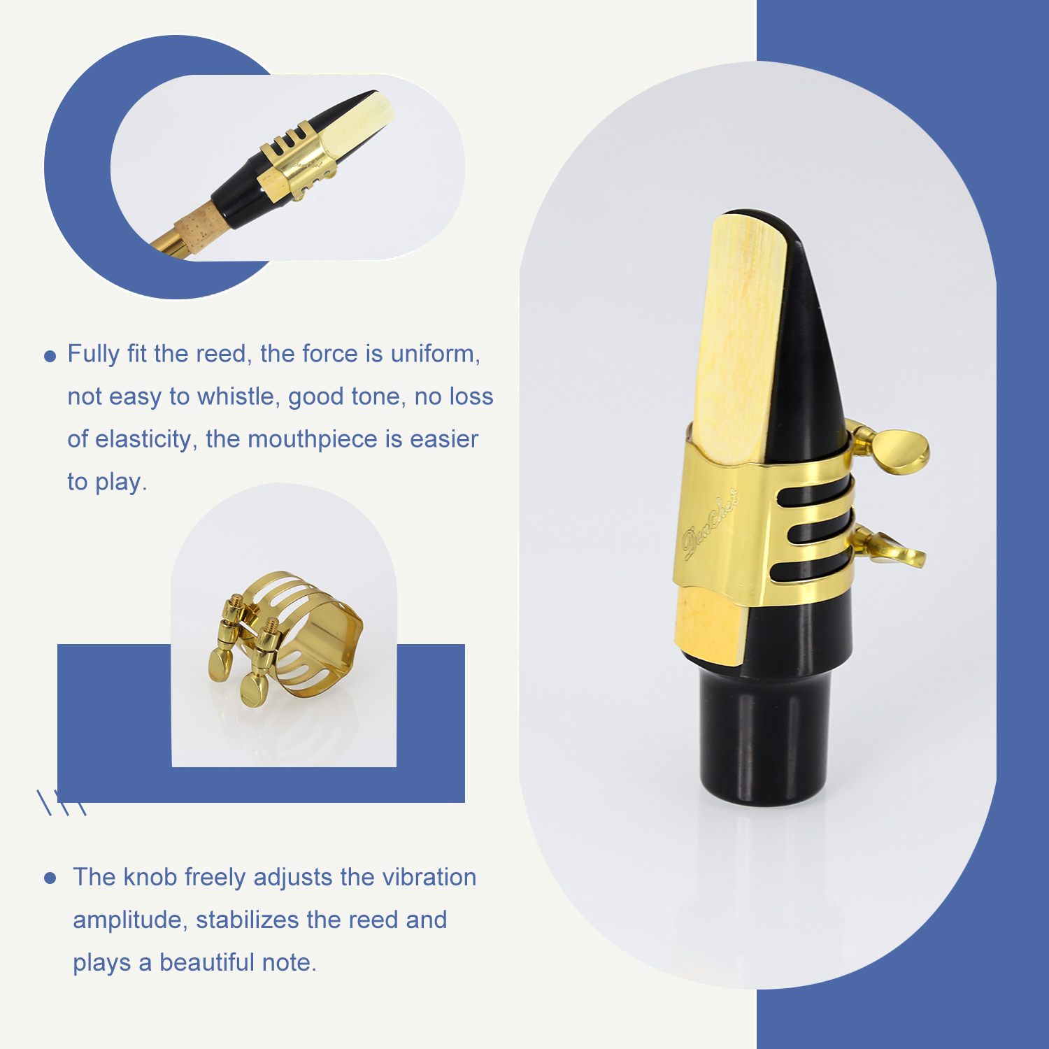 Soprano Saxophone Ligature Double Screws Gold Soprano Saxophone Ligature Fastener Mouthpiece Accessories