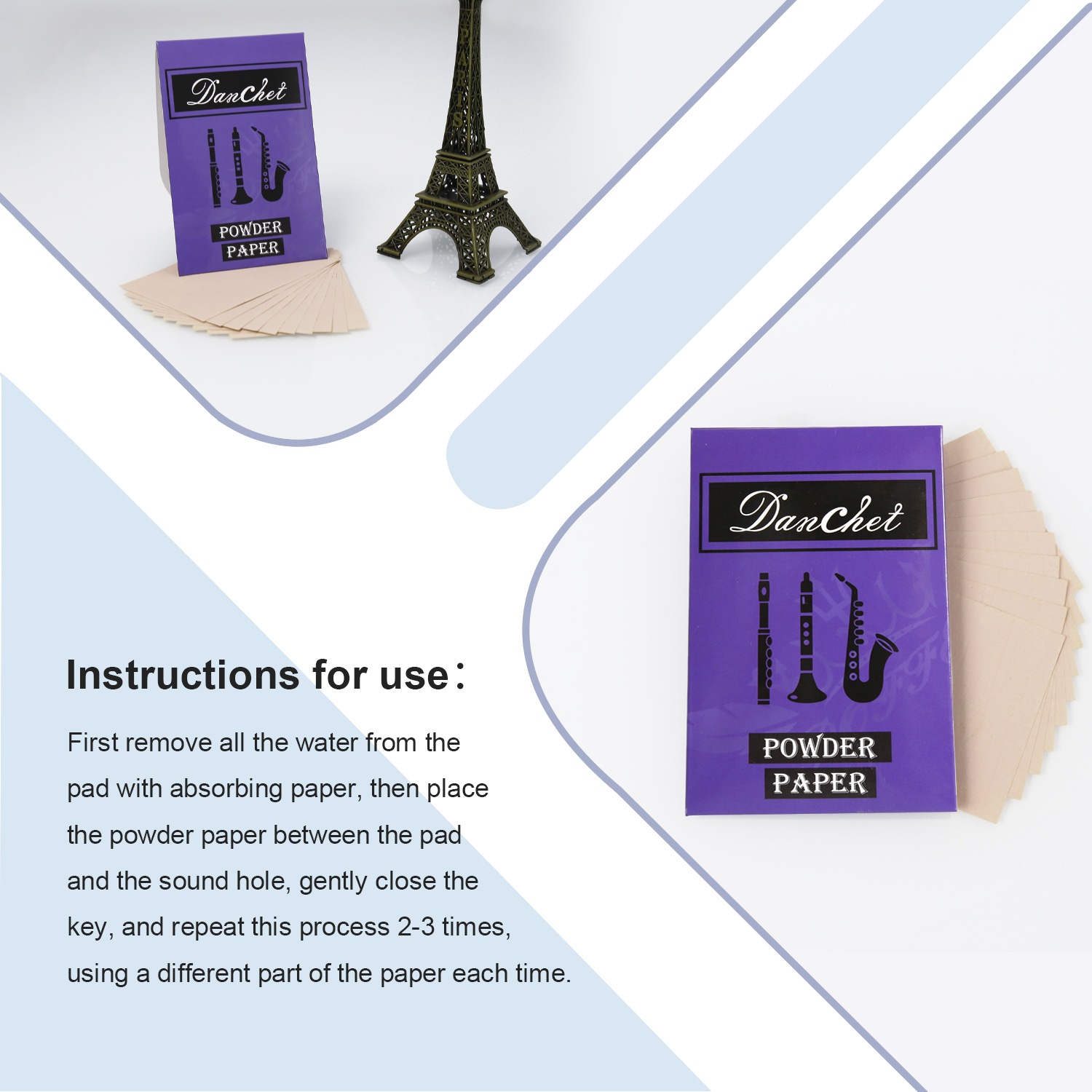 Instrument Powder Paper for Woodwind Instruments, for Clarinet, Flute, Oboe, Saxophone.Bassoon,Piccolo…