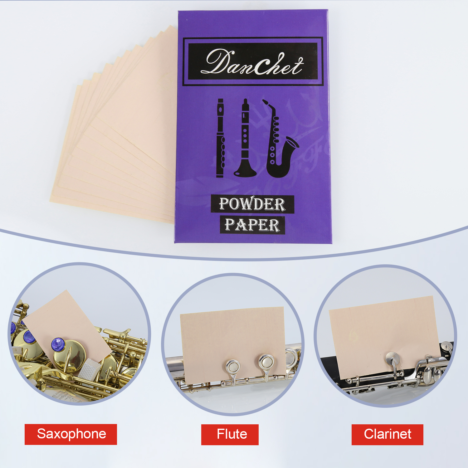 Instrument Powder Paper for Woodwind Instruments, for Clarinet, Flute, Oboe, Saxophone.Bassoon,Piccolo…